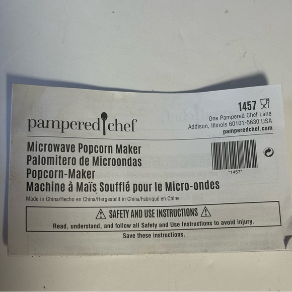 Pampered chef microwave silicone popcorn popper W/ leaflet red EUC - Picture 10 of 11